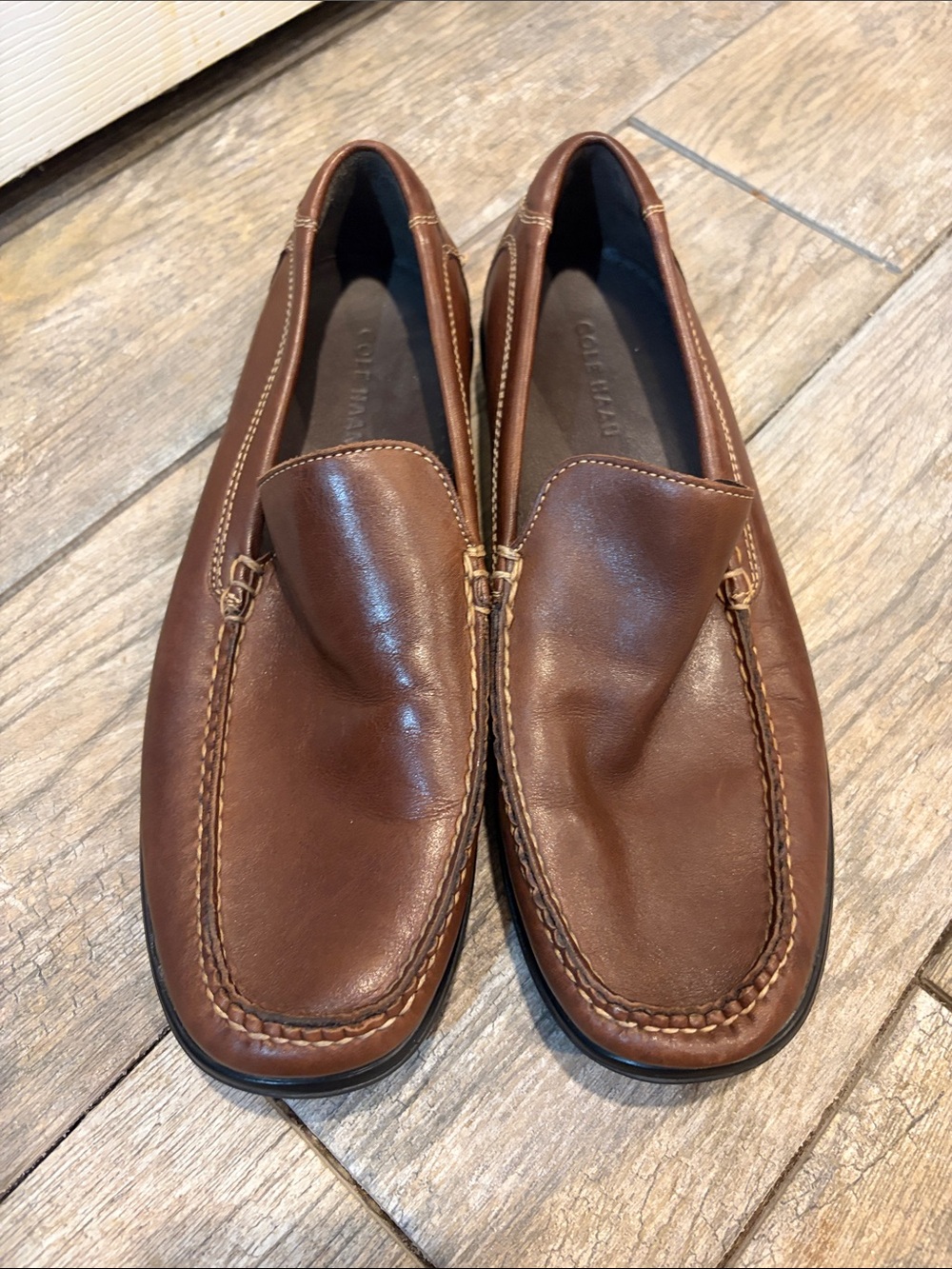Cole Haan Men's Brown Leather Slip-On Loafers size 10.5